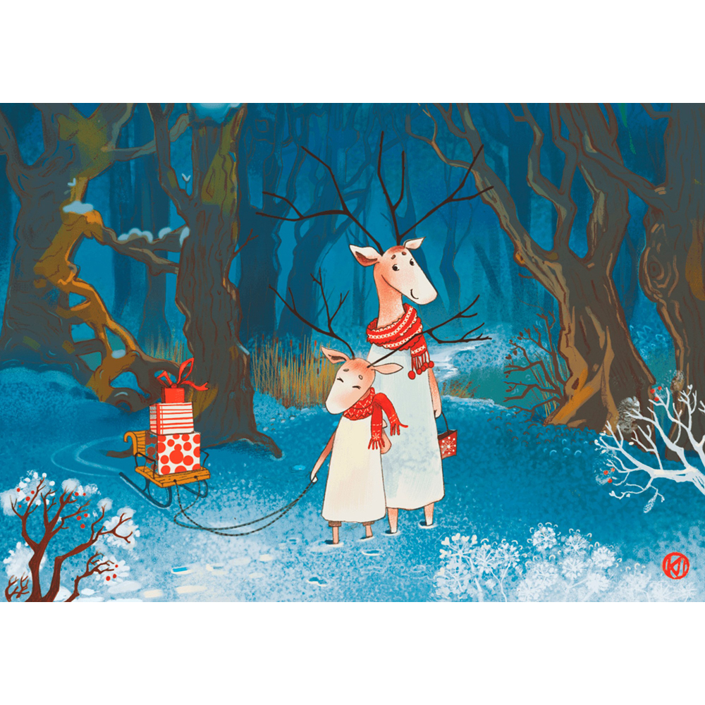 DaVICI Puzzle - Winter und Schlitten