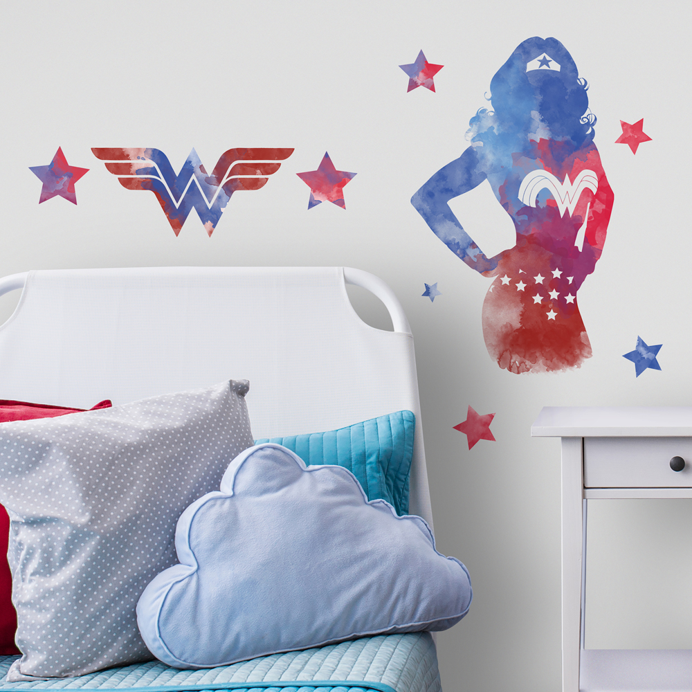 RM - WONDER WOMAN WATERCOLOR PEEL AND STICK GIANT WALL DECALS