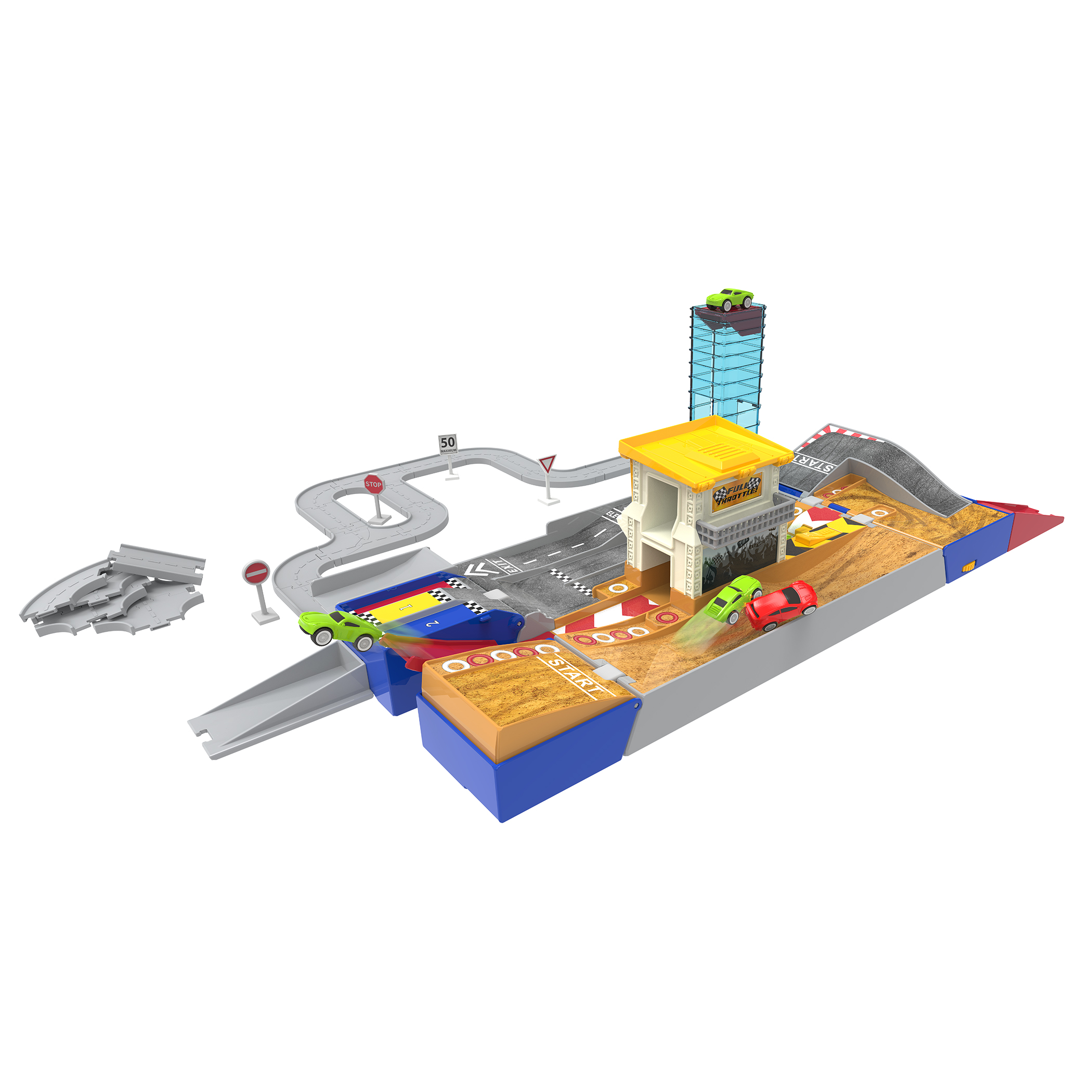 Driven - Pocket 2-in-1 Rennstrecke/Autowerkstatt