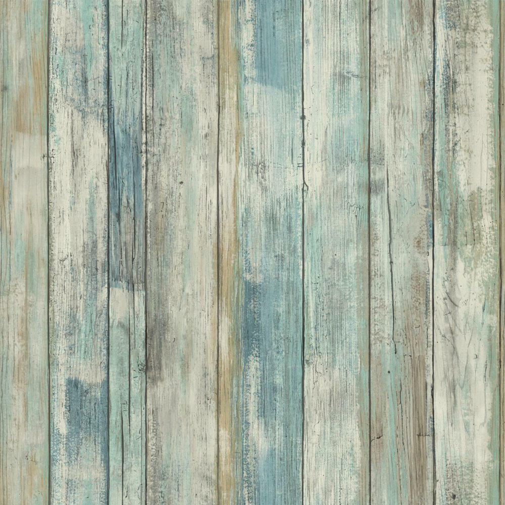 RM -PEEL & STICK Wallpaper - Verwittertes Holz blau