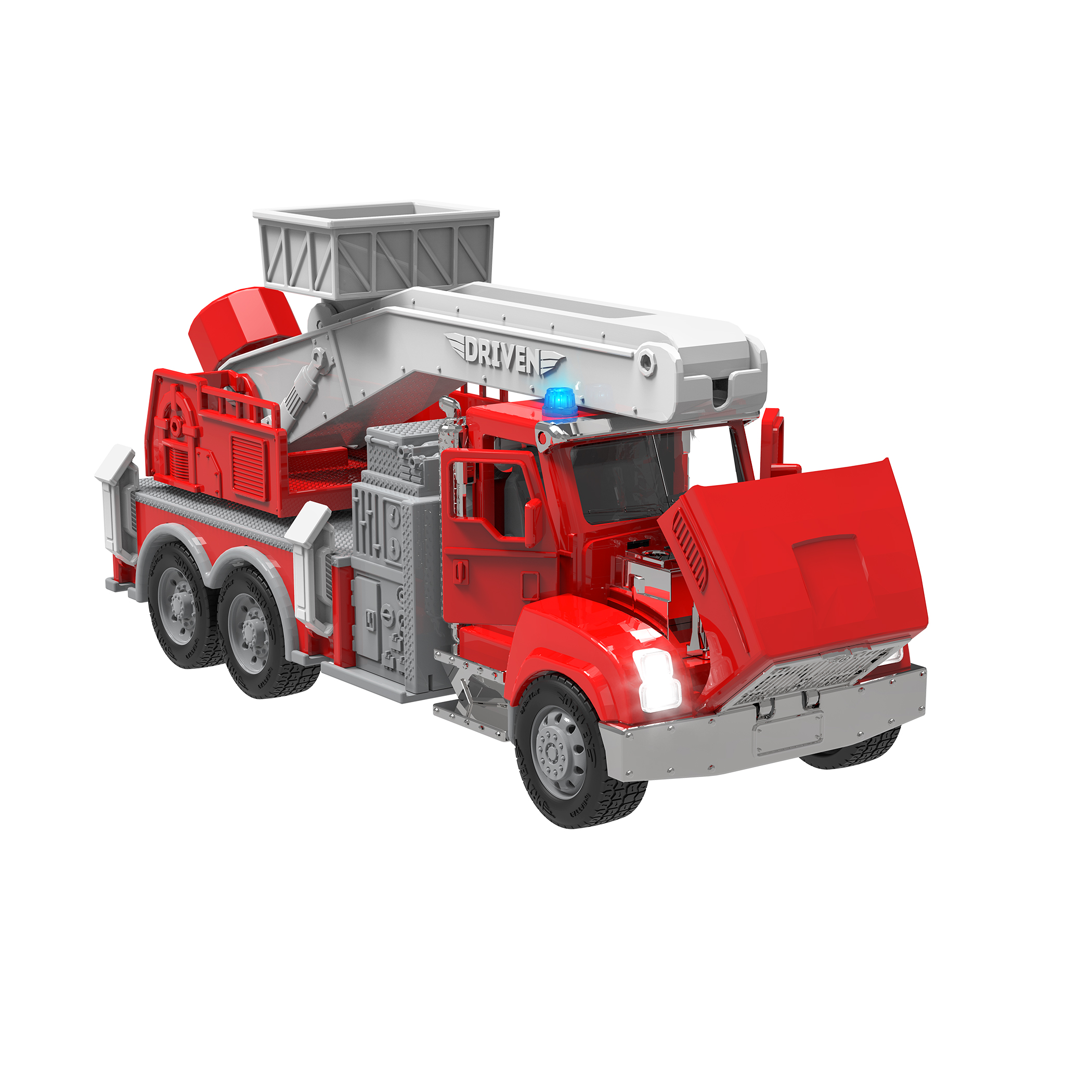 Driven - Micro Feuerwehrauto mit Drehleiter & Korb