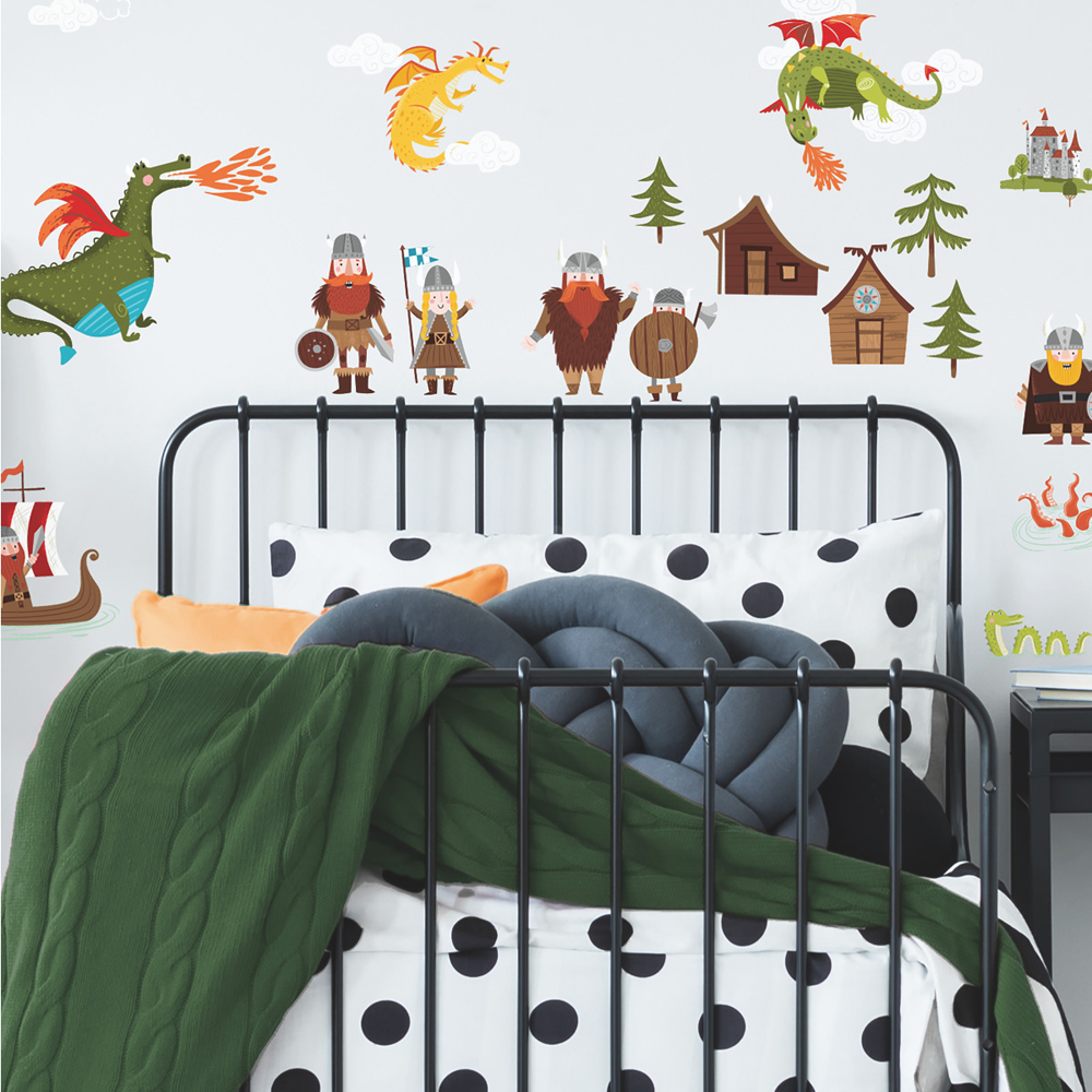 RM - DRAGONS AND VIKINGS PEEL AND STICK WALL DECALS