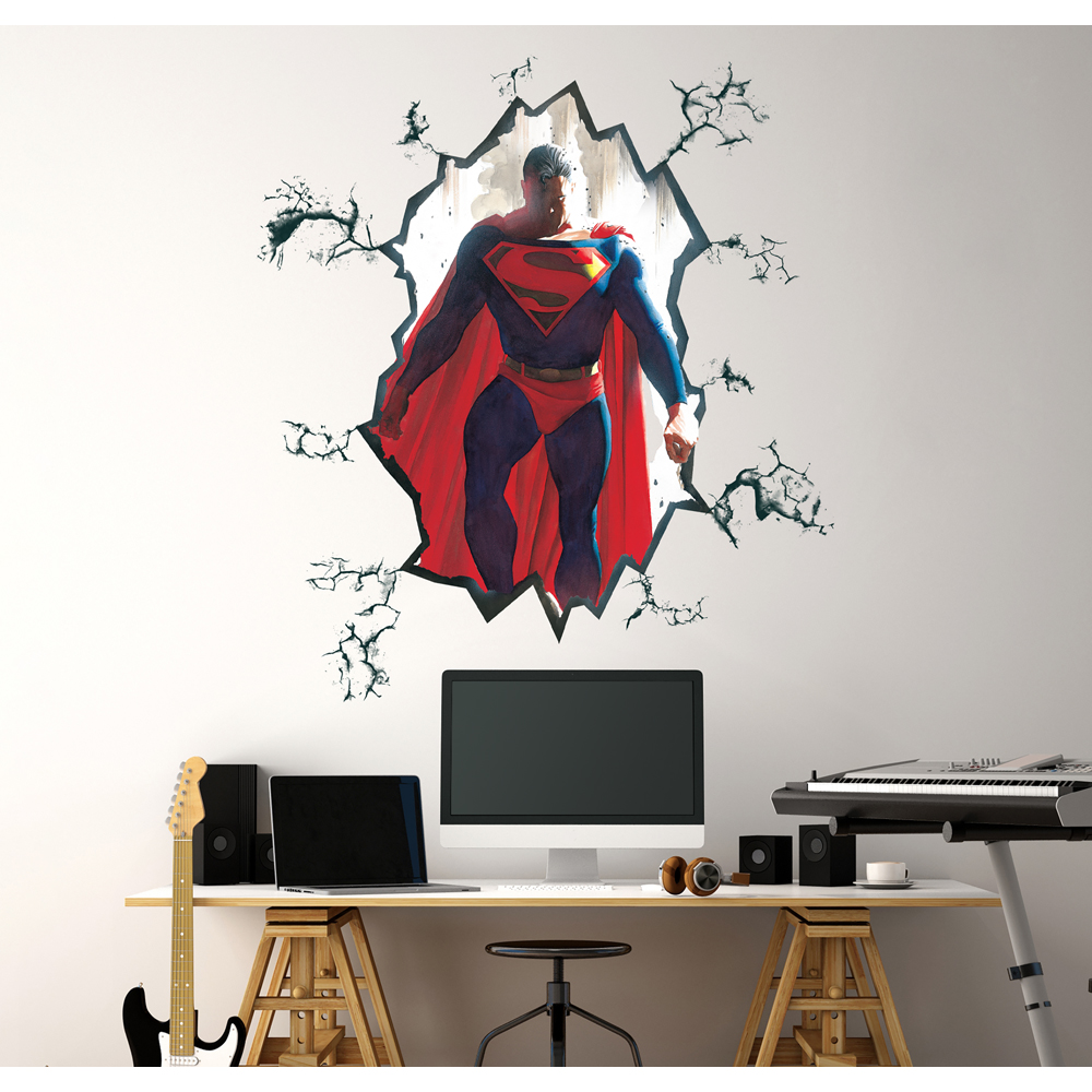 RM - ALEX ROSS SUPERMAN CRACKED PEEL AND STICK GIANT WALL DECAL RM - ALEX ROSS SUPERMAN CRACKED PEEL AND STICK GIANT WALL DECAL