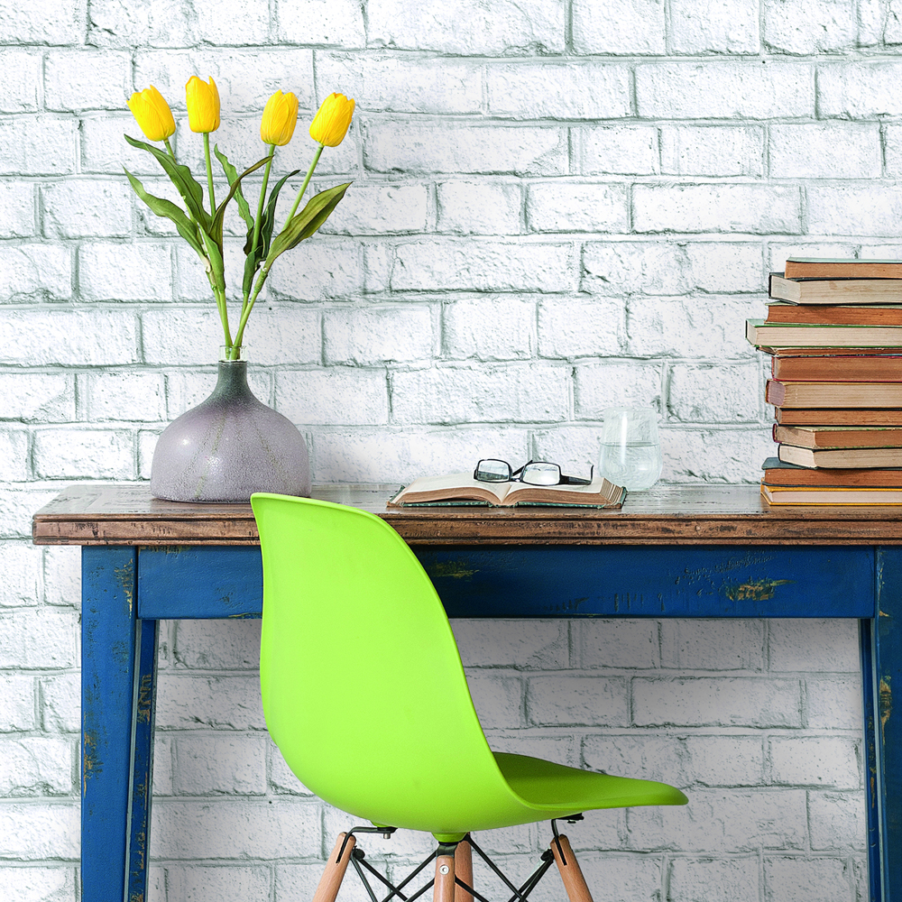 RM - White Brick White Peel & Stick Wallpaper