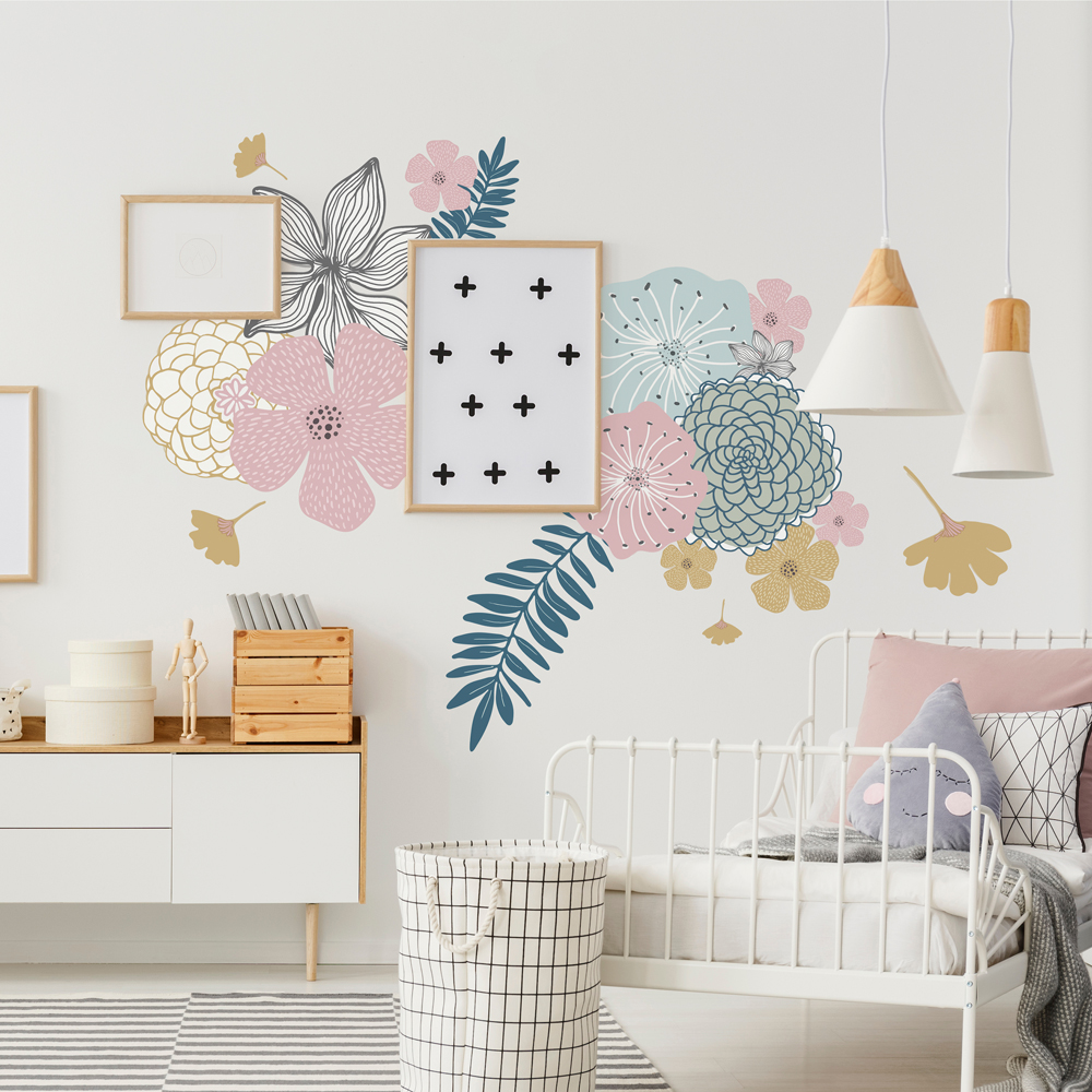RM - PERENNIAL BLOOMS PEEL AND STICK GIANT WALL DECALS