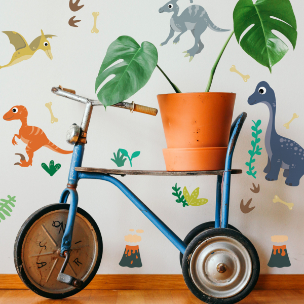 FRIENDLY DINOSAUR PEEL AND STICK WALL DECALS