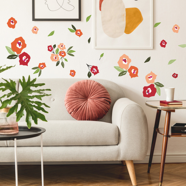 JANE DIXON FLORAL PEEL AND STICK WALL DECALS
