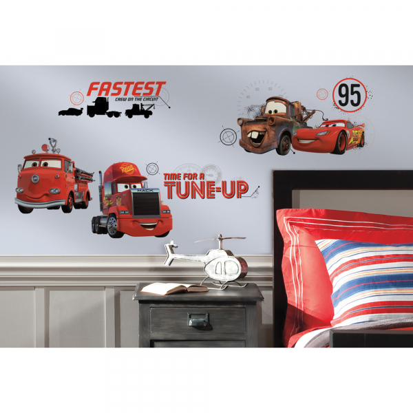 CARS FRIENDS TO THE FINISH PEEL AND STICK WALL DECALS