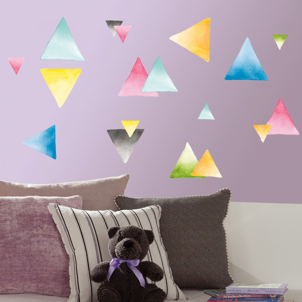 WATERCOLOR TRIANGLE PEEL AND STICK WALL DECALS