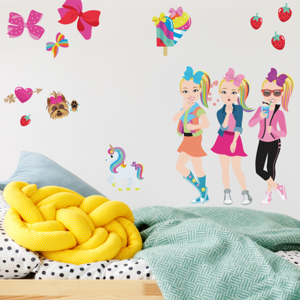 JOJO SIWA CARTOON PEEL AND STICK WALL DECALS