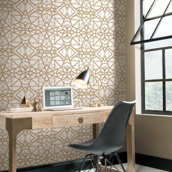 PEEL &amp; STICK Wallpaper - Moderne geometrische Formen Gold