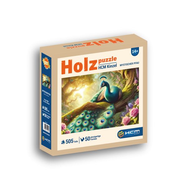 Holzpuzzle - Mystischer Pfau 505 Teile