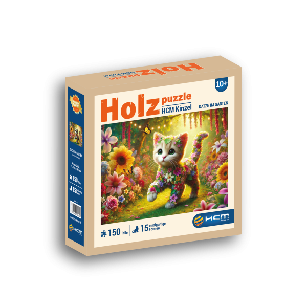 Holzpuzzle - Katze im Garten 150 Teile