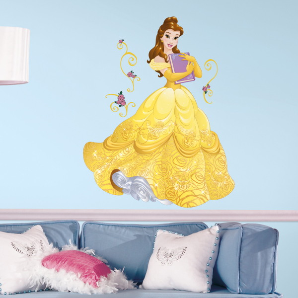 DISNEY PRINCESS - SPARKLING BELLE PEEL AND STICK GIANT WALL DECALS