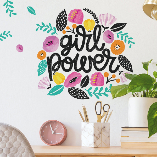 GIRL POWER PEEL AND STICK GIANT WALL DECALS