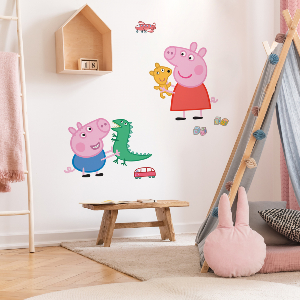 PEPPA THE PIG - PEPPA/GEORGE PLAYTIME PEEL AND STICK GIANT WALL DECALS