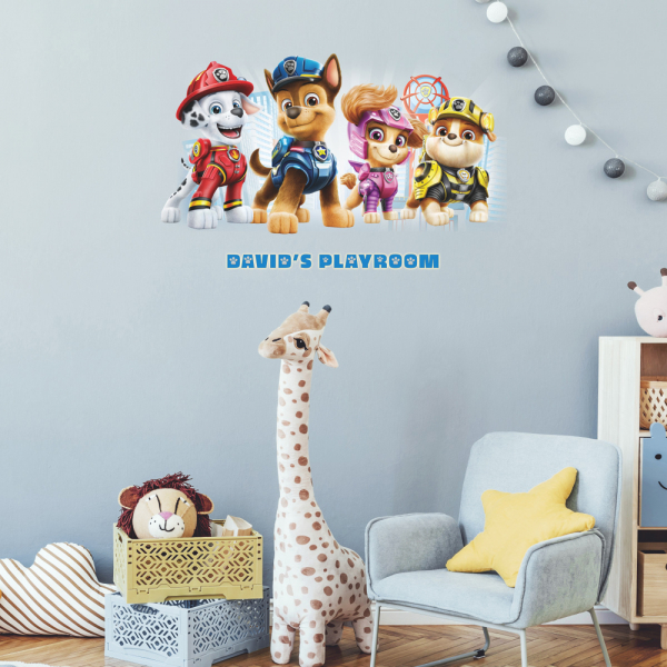 PAW PATROL PEEL AND STICK GIANT WALL DECALS WITH ALPHABET