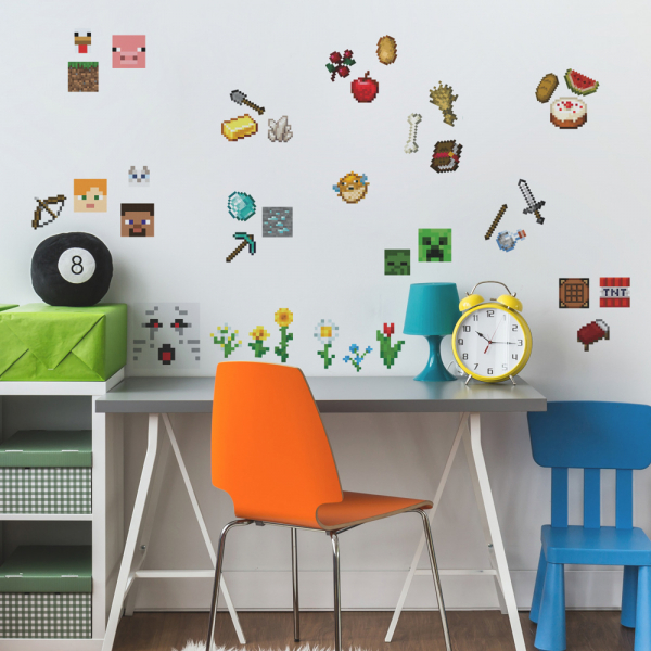 MINECRAFT PEEL AND STICK WALL DECALS
