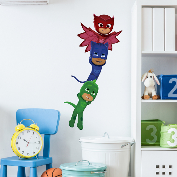 PJ MASKS SUPERHEROES PEEL AND STICK GIANT WALL DECALS