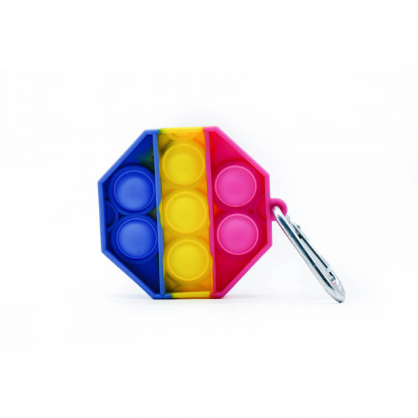 Bubble Fidget Mini - Octagon gelb-blau-pink