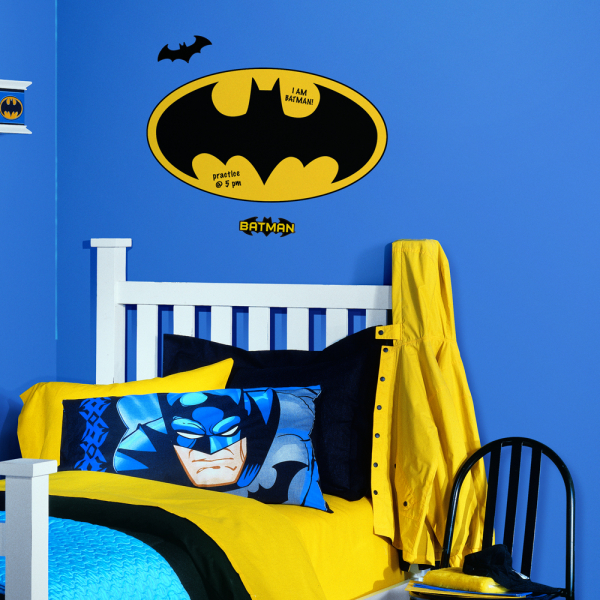 BATMAN LOGO DRY ERASE PEEL AND STICK GIANT WALL DECALS