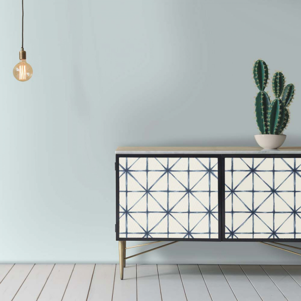 PEEL &amp; STICK Wallpaper - Moderne geometrische Linien Blau