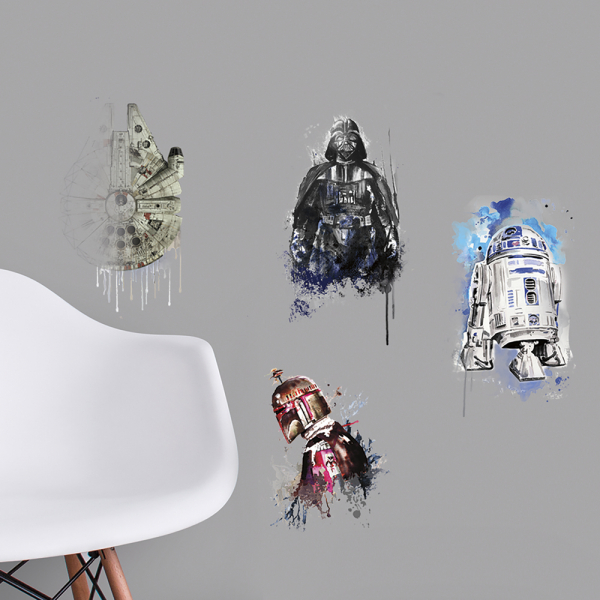 STAR WARS ICONIC WATERCOLOR PEEL AND STICK WALL DECALS