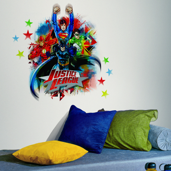 JUSTICE LEAGUE PEEL &amp; STICK GIANT WALL DECALS