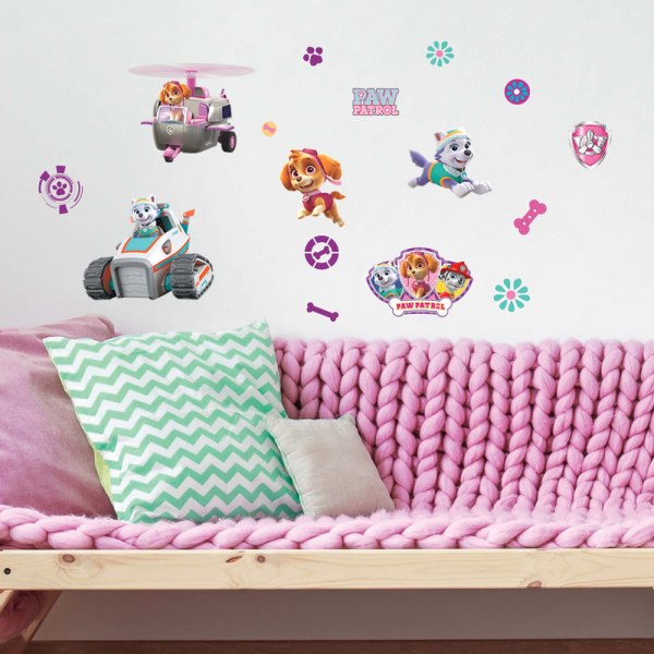 PAW PATROL GIRL PUPS PEEL AND STICK WALL DECALS